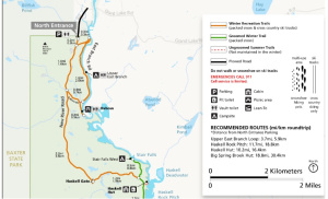 A map of ski trails.