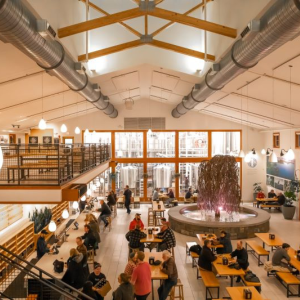 A large brewery tasting room.
